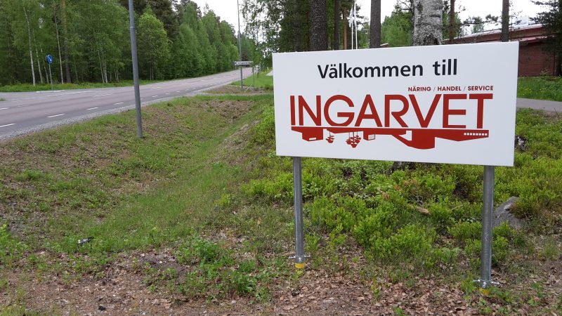 Skylt Välkommen till Ingarvet i Falun